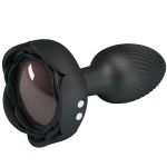 PRETTY LOVE - OLMAN ANAL PLUG WITH  LED LIGHT BLACK 8.8 CM